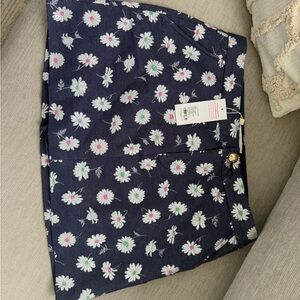 Navy Floral Daisy Mini Skort